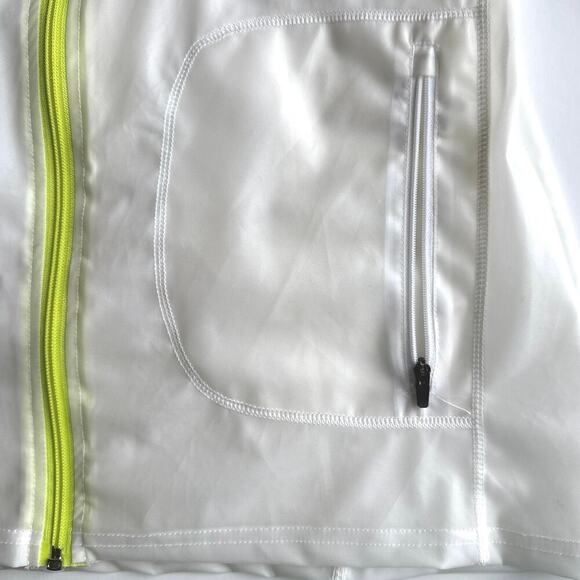 Oiselle Women's Lightweight Running Jacket Size S Sheer White with Neon Zipper - Picture 3 of 8